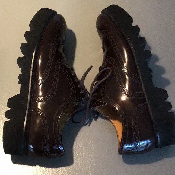 Dolce Vita Brown Patent Oxfords With Chunky Sole - Picture 6 of 11